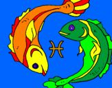 Coloring page Pisces painted bylela