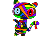 Coloring page Doodle the cat mummy painted byjaqueline