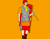Coloring page Roman soldier painted bylilly