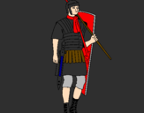 Coloring page Roman soldier painted bycalum