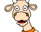 Coloring page Surprised cow painted byhey
