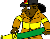 Coloring page Firefighter painted byfirefighter/EMS