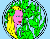 Coloring page Princess of the forest 3 painted byAna