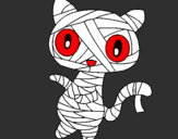 Coloring page Doodle the cat mummy painted bysebastian y victor