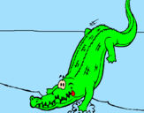Coloring page Alligator entering water painted byAna
