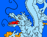 Coloring page Japanese dragon painted byAna