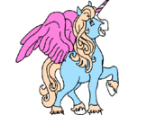 Coloring page Unicorn with wings painted by¨Batmann