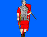 Coloring page Roman soldier painted byLouis