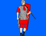 Coloring page Roman soldier painted byRoman