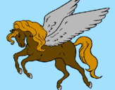 Coloring page Pegasus flying painted byheste