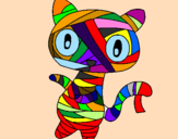 Coloring page Doodle the cat mummy painted byuugnes katinas