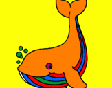 Coloring page Little whale painted byJonah