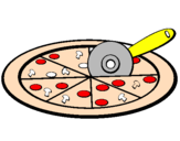 Coloring page Pizza painted byjulian damian