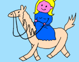 Coloring page Princess on horseback painted byAna