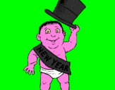 Coloring page Baby New Year painted byAna