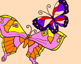 Coloring page Butterflies painted bylela