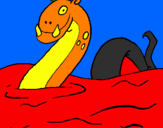 Coloring page Loch Ness monster painted byJonah