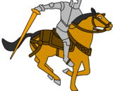 Coloring page Knight on horseback IV painted byHANS