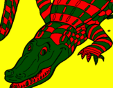 Coloring page Crocodile painted bylela