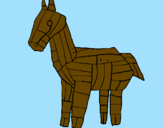 Coloring page Trojan horse painted byAna