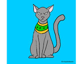 Coloring page Egyptian cat painted bymarinaf