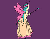 Coloring page Fairy with long hair painted byLela