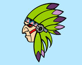 Coloring page Face of Indian Head painted byjorjorjor