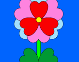 Coloring page Heart flower painted bynaiara