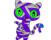 Coloring page Doodle the cat mummy painted bysamantha