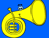 Coloring page Horn painted bymn