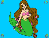 Coloring page Little mermaid painted byaliana