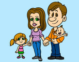Coloring page Happy family painted byheavenly