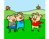 Coloring page Three little pigs 5 painted bymateqila
