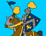 Coloring page Knight on horseback painted byfeffy