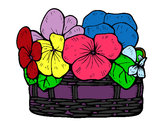 Coloring page Basket of flowers 12 painted bybabygirl