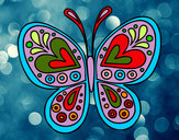 Coloring page Butterfly mandala painted bywyldwomin