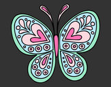 Coloring page Butterfly mandala painted bymonieronie
