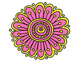 Coloring page Daisy mandala painted bymonieronie