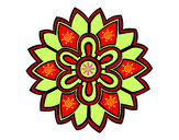 Coloring page Flower Mandala shaped weiss painted bymajja