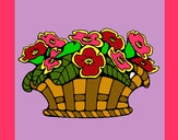 Coloring page Basket of flowers 10 painted bymajja