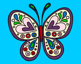 Coloring page Butterfly mandala painted bymajja