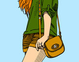 Coloring page Girl with handbag painted bymajja