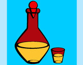 Coloring page Carafe and glass painted bymack