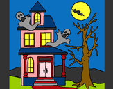 Coloring page Ghost house painted bymajja
