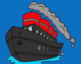 Coloring page Ocean liner painted byTheo