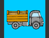 Coloring page Pick-up truck painted byTheo