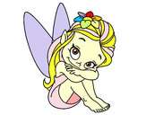 Coloring page Fairy sitting painted byWinxBloom