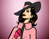 Coloring page Sophisticated woman painted byhivebees