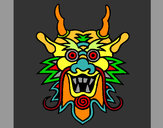 Coloring page Dragon face painted bymamarita