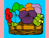 Coloring page Basket of flowers 12 painted byselenalove